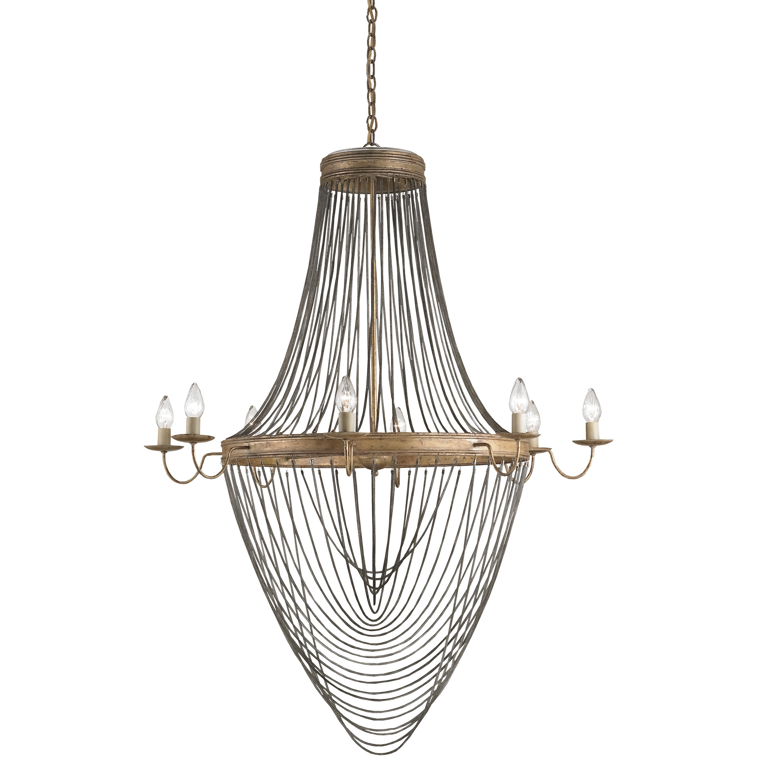 Lucien 8 Light 46 inch French Gold Leaf Chandelier Ceiling Light
